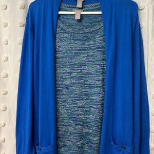 Women’s matching sweater tank (SZ 1) and cardigan,(SZ 2) , worn once.